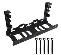 Atliberswo Cable Management, Range Cable Bureau, sans perçage, en Acier laminé à Froid, pour Fixation sur des Plateaux de Table d'une épaisseur de 1 à 5 cm(Noir)