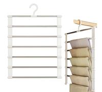 Atliberswo Cintre à pantalons, peu encombrant, en acier inoxydable, 1 pièce, pliable et antidérapant, pour pantalons, jupes, écharpes, cravates, économise 70 % d'espace dans l'armoire