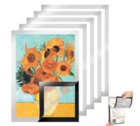 Atliberswo Lot de 10 cadres magnétiques A4 autocollants rabattables avec fermeture magnétique et poche pour photos, porte-feuilles, pour cadre d'information DIN A4, 32,5 x 24 cm, argent