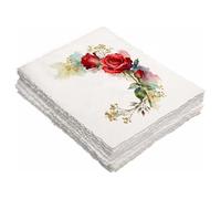 Atliberswo Lot de 20 feuilles de papier vergé A4 300 g/m² - Papier aquarelle 100 % coton - Papier aquarelle fait à la main - Pour invitations, dessin, croquis, écriture