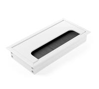 ATM Couvercle Passe Cable Rectangulaire Cache Brossé pour Bureau Passe-câble Aluminium Passage Câble Brosse Intégrés l'ordre sur Le Lieu Travail Intégré Management - Blanc 80 x 160 mm