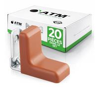 ATM Équerre d’angle avec Cache Calvados - Connecteur de Meuble en Acier Galvanisé 90°, Renfort pour Armoire, Étagère, Table, Chaise, Lit - Lot de 20