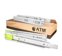 ATM® Glissières à billes avec fermeture douce | Longueur 450 mm, sortie totale, capacité 40 kg | Rails de tiroir en acier pour cuisine, bureau | 4 pièces (G+D) | Dimensions : 450x12,7x45 mm