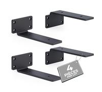 ATM Lot de 4 Équerres d'Étagère WM-1003 L-150 Blanc P2 - Support Mural avec Renfort - Console de Fixation en Acier 150mm