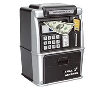 ATM Machine à caisse, banque de comptage de pièces de pièces, caisse enregistreuse interactive, accès à un mot de passe sécurisé, fonctionnalités bancaires réalistes, 4.72x5.51x7,76 pouces, parfait po