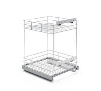 ATM Panier Amovible pour Cuisine, Chariot Coulissant amortissant en Acier Inoxydable, Extraction Totale 50 cm - Cargo Soft-Close Sortie Totale réglage 3D façade - Chrome Brillant