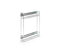 ATM Panier Amovible pour Cuisine, Chariot Coulissant amortissant en Acier Inoxydable, Extraction Totale 15 cm - Cargo avec Fermeture Douce Gauche Sortie Totale réglage 3D - Chrome Brillant