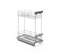 ATM panier coulissant cuisine 30 cm acier inoxydable fermeture douce cargo | Extraction complète, réglage façade 3D, finition argent mat, rangement placard, aménagement intérieur, usage domestique