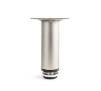 ATM Pieds de Meuble 10cm Réglable jusqu'à 11cm à Monter Rond 50kg x 1 Pièce | Pied de Table en Acier à Monter 60 x 60mm, avec Montage par Vis, pour Armoire Buffet Commode Meuble TV -Satiné