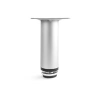ATM Pieds de Meuble 10cm Réglable jusqu'à 11cm à Monter Rond 50kg x 1 Pièce | Pied de Table en Acier à Monter 60 x 60mm, avec Montage par Vis, pour Armoire Buffet Commode Meuble TV -Chrome Mat
