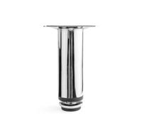 ATM Pieds de Meuble 10cm Réglable jusqu'à 11cm à Monter Rond 50kg x 1 Pièce | Pied de Table en Acier à Monter 60 x 60mm, avec Montage par Vis, pour Armoire Buffet Commode Meuble TV -Chrome