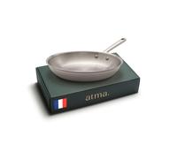 Atma la Bonne Poêle Inox Triple Couche - Poêle Induction 26cm avec Manche Riveté - Sans PFAS ni Revêtement Chimique - Compatible Tous Feux et Four - Fabriquée en France