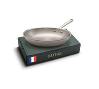 Atma la Bonne Poêle Inox Triple Couche - Poêle Induction 28cm avec Manche Riveté - Sans PFAS ni Revêtement Chimique - Compatible Tous Feux et Four - Fabriquée en France