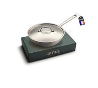 Atma - Wok en Inox 3 Plis - Ø28 cm - Compatible Tous Feux, Cuissons Express et Polyvalentes - Sans PFAS, Ni Revêtement Chimique - Grande Contenance, Manche Riveté - Fabriqué en France