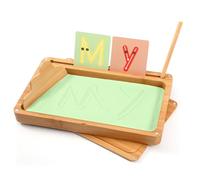 AtMini Table de Sable Montessori, Jeu en Bois pour l'Écriture et le Dessin, Jeu d'Apprentissage pour le Développement Précoce des Compétences Motrices des Enfants (Vert)