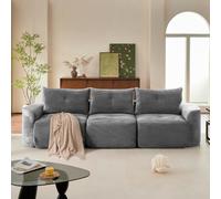 ATMKGX Canapé 3 Places, Canapé Confortable en Velours côtelé de 279 cm, Siège Extra Profond, Montage sans Outils, Canapé d'angle Convertible et Configuration 2+1 Librement combinable pour Le Salon
