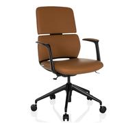 Fauteuil de direction / siège de bureau ATMOS DESIGNER cuir camel hjh OFFICE Camel G