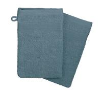 Atmosphera - Lot de 2 Gants de Toilette - Coton 450 GR/m² - Bleu Orage 15x21 cm