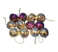 12 grelots brillants - Or et violet