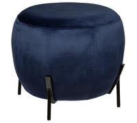Pouf En Velours Calabaza Bleu Atmosphera