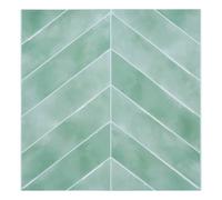 Atmosphera - 2 Stickers muraux Caro Chevrons 30x30cm Vert Clair