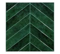 Atmosphera - 2 Stickers muraux Caro Chevrons 30x30cm Vert foncé