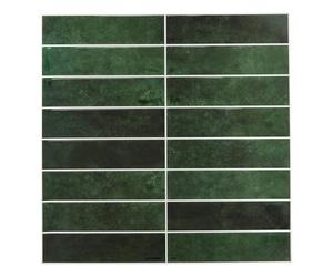 Atmosphera - 2 Stickers muraux Caro Rectangles 30x30cm Vert foncé