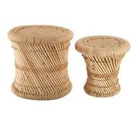 - 2 Tables gigognes en bambou et corde Nomade - Diam. 30/38 cm - Marron