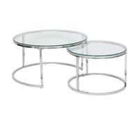 Atmosphera - 2 Tables gigognes kneo Argent 80x80x43,2cm