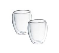 Atmosphera - 2 tasses à café double paroi en verre