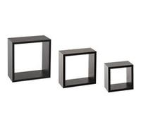 Atmosphera – Étagères murales Fixy Cube – 3 petites, design – Noir