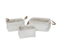 Atmosphera - Paniers "Loe" en tissu bouclette - Lot de 3 35 cm Blanc