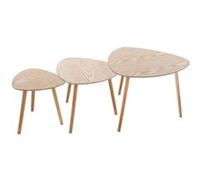 Atmosphera - 3 Tables d'appoint bois Mileo - Marron - Mileo Marron