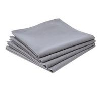 Atmosphera - Serviettes de table - 4 serviettes en coton - 40 x 40 cm - Gris clair - Lavable