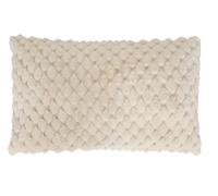 Atmosphera Adriel Coussin fausse fourrure jacquard beige - 50×80cm