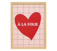 Atmosphera - Affiche encadrée Carine 21x30cm Rose