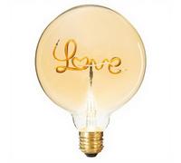 Atmosphera Ampoule décorative G125 « Love » à filament ambrée