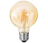Atmosphera - Ampoule LED Décorative Globe - Verre Ambré D 10,5 cm - À Filament, Culot E27, Style Vintage - Pour Lampe, Suspension, Décoration