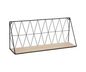 Atmosphera Anna Étagère murale en acier filé noir - 48 cm