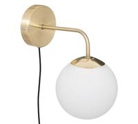 Atmosphera - Applique murale Dris - verre et métal - blanc et doré - D15 cm