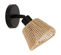 Atmosphera - Applique Murale Myha - Plaffonier 1 Spot Orientable en Papier Tressé - Ampoules Non Incluses E14 25W - Luminaire pour Entrée, Couloir, Salon