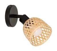Atmosphera - Applique murale / plafonnier Lio - métal et bambou - beige 10x10 cm