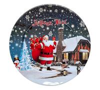 Atmosphera - Assiette de présentation en métal Motif Joyeux Noël - Modéle a
