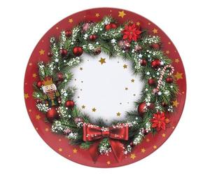 Atmosphera - Assiette de présentation Soir de noël d33cm Motif Couronne