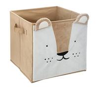 Atmosphera Kids – Boîte de rangement enfant Douceur en velours L.29 x l.29 cm Beige