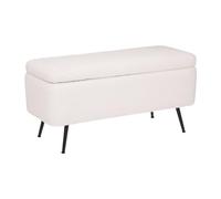 Atmosphera - Banc Coffre Aurora - Bois et métal - Blanc - 100x40 cm