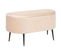 Atmosphera - Banc Coffre Velours solaro Beige 100x40cm