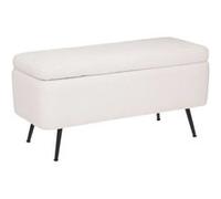 Atmosphera - Banc de rangement en velours AURORA - Blanc - AURORA Blanc G