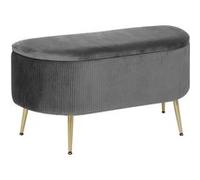 Atmosphera - Banc de rangement en velours SOLARO - Gris