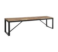 Atmosphera - Banc Edena en Bois d'Acacia et Métal Noir - 170 x 35 x 45 cm - Style Industriel - pour Salle à Manger, Entrée, Salon